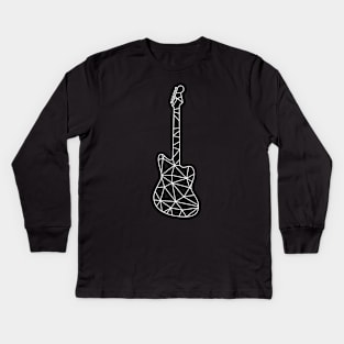 Geometric Line Electric Guitar Kids Long Sleeve T-Shirt